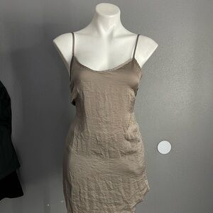 Sleek Tan Slip Dress